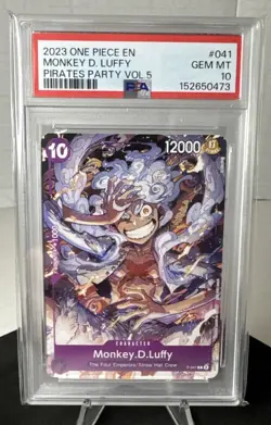 2023 One Piece En Monkey D. Luffy #041 Pirates Party Vol. 5 PSA 10 GEM MINT Slab - Image 1