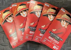 LOT OF 5 One Piece OP-13 Carrying on His Will Sleeved Blister Booster Packs New - Image 1