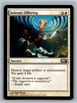 MTG Magic 2010 4x Solemn Offering #33/249 TCG CCG M10 Playset - Image 1