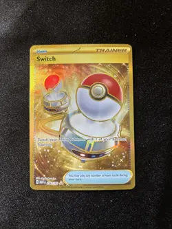 Pokemon Switch Gold Holo Secret Rare Card 206/165 Scarlet & Violet 151 Series - Image 1