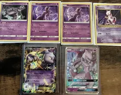 Pokemon TCG Mewtwo EX/GX HoloRare Cards With 2 Holo Cards And 2 None Holo - Image 1