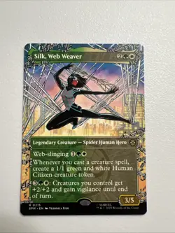Silk, Web Weaver 0215 (Borderless) MTG Magic Marvel's Spider-Man - Image 1