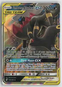 Umbreon & Darkrai GX 125/236 Holo GX Rare Unified Minds Pokemon NM - Image 1