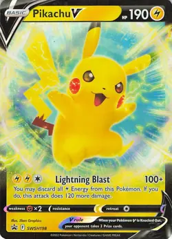 Pikachu V SWSH198 Holo Promo Sword & Shield Promo Pokemon Near Mint - Image 1