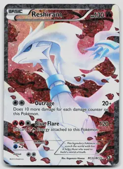 Reshiram (Full Art) RC22/RC25 Radiant Collection Holo Pokemon HP - Image 1