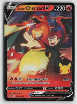Lance's Charizard V SWSH133 Promo SWSH Black Star Pokemon NM - Image 1