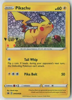 Pikachu SWSH039 Promo SWSH Black Star Pokemon NM - Image 1