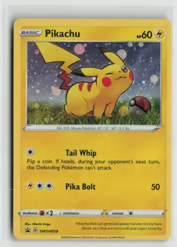 Pikachu SWSH039 Holo Promo Sword & Shield Promo Pokemon NM - Image 1
