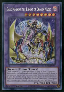 Yugioh Dark Magician the Knight of Dragon Magic BLMR-EN001 Secret Rare 1st Ed NM - Image 1