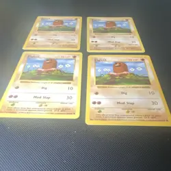 Pokemon TCG shadowless Diglett 47/62 English Regular Lot of 4 Cards - Image 2