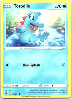 Totodile Fusion Strike 055/264 Common Pokemon Near Mint Pokemon Card - Image 1