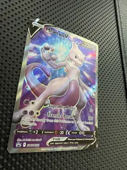 Pokemon TCG Mewtwo v SWSH229 Black Star Promo Full Art Holo Card Mint Condition - Image 2