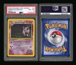 Pokemon 2000 Gym Heroes Sabrina's Gengar Holo Card 14/132 NM-MT PSA 8 - Image 3