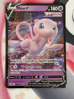 Pokemon Mew V 060/159 Crown Zenith Ultra Rare 180 HP English Basic Card - Image 1