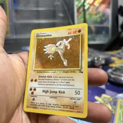 Pokemon TCG Hitmonlee 7/62 Fossil Set Holo Rare Card Vintage WOTC 1999 LP - Image 3