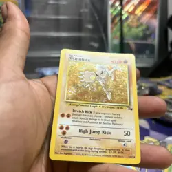 Pokemon TCG Hitmonlee 7/62 Fossil Set Holo Rare Card Vintage WOTC 1999 LP - Image 4