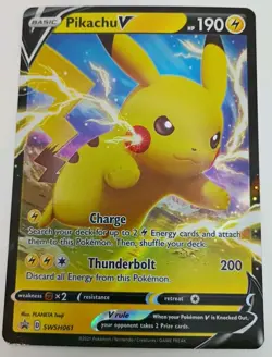 Pokemon TCG Pikachu V SWSH061 Sword and Shield Full Art Holo Promo Card NM - Image 1