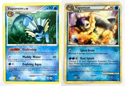 Pokemon Vaporeon Lot 2 Cards 2009 Rising Rivals & 2011 Call of Legends NM - Image 1