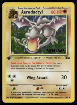 Aerodactyl 1/62 Holo Rare Fossil Pokemon 1st Edition Holo LP - Image 1