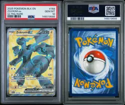 2025 POKEMON BLACK BOLT #158/086 ZEKROM EX FULL ART ULTRA RARE PSA 10 - Image 2