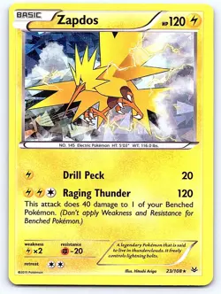 Zapdos 23/108 Rare Roaring Skies Holo Pokemon Near Mint - Image 1