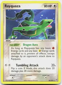 Rayquaza 22/107 Rare Deoxys Pokemon Heavily Played - Image 1