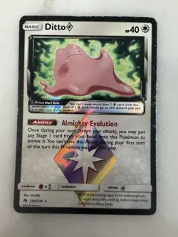 Ditto 154/214 Lost Thunder Holo Prism Star Rare Pokemon Moderately Played - Image 1
