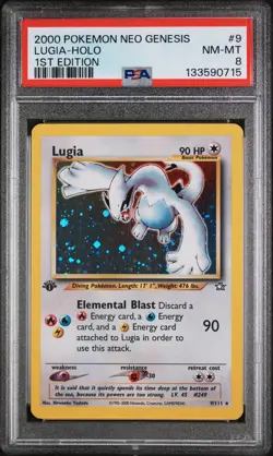 2000 POKEMON NEO GENESIS 1ST EDITION #9 LUGIA-HOLO PSA 8 - Image 1