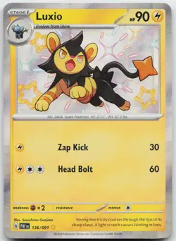 Luxio 136/091 Shiny Rare Paldean Fates Holo Near Mint - Image 1