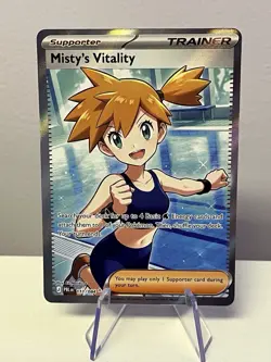 Misty's Vitality 111/084 Ultra Rare Pitch Black Pokemon Holo Near Mint - Image 1