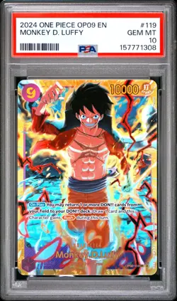 2024 One Piece OP09-Emperors in the New World 119 Monkey D. Luffy PSA 10 GEM MT - Image 1