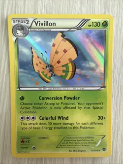 Pokemon TCG Vivillon 17/146 Holo Rare X&Y Base Set XY English Card 2014 - Image 1