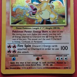 1999 Pokemon Base Set Unlimited Charizard Card Holo Rare - Image 4