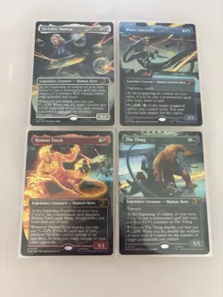 MTG Marvel Super Heroes Invis, Fantasic, Torch, and Thing EDH Cards - Image 1