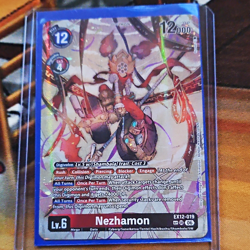 Bandai Digimon Card Game Nezhamon EX12-019 Super Rare Mega 12000 Foil ENG - Image 1