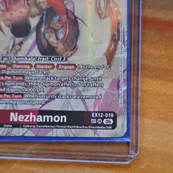 Bandai Digimon Card Game Nezhamon EX12-019 Super Rare Mega 12000 Foil ENG - Image 4