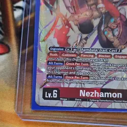 Bandai Digimon Card Game Nezhamon EX12-019 Super Rare Mega 12000 Foil ENG - Image 5