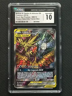 Moltres & Zapdos & Articuno SM210 Hidden Fates ETB Promo CGC 10 Pokemon Card - Image 1