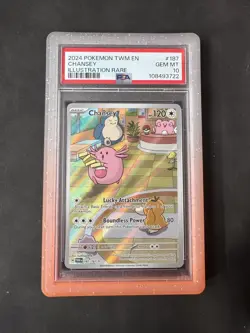 Pokemon TCG Chansey Illustration Twilight Masquerade Card 187/167 PSA 10 - Image 1