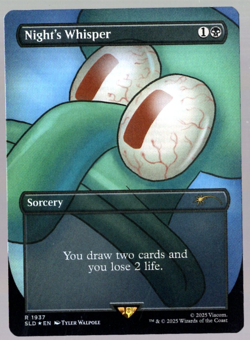Night's Whisper 1937 Rainbow Foil SpongeBob Secret Lair MTG Near Mint - Image 1