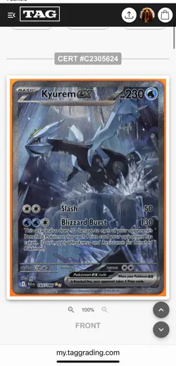 2025 Pokemon Card English Black Bolt - Kyurem EX 165/086 SIR - TAG 10 - PSA CGC - Image 5