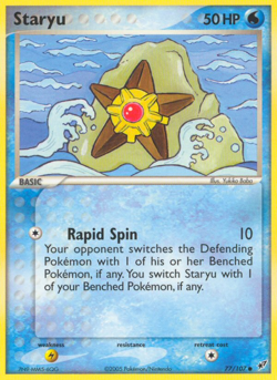 Staryu 77/107 Deoxys "Stamped" Common Reverse Holo HP - Image 3