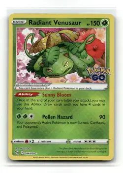 Radiant Venusaur 004/078 Pokemon GO Holo Radiant Rare NM - Image 1