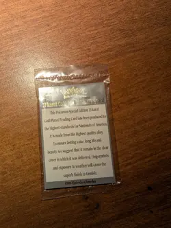 PIKACHU Pokemon 23K Gold Plated Trading Card 1999 Burger King Limited Edition - Image 5
