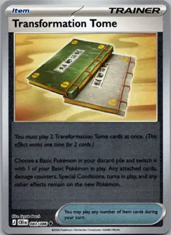 Transformation Tome 083/086 Uncommon Chaos Rising Pokemon Reverse Holo Near Mint - Image 1