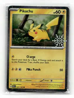 Pikachu (Holiday Calendar) 025/165 [Sealed] 🌀 w/ Swirl Holo Common NM - Image 1