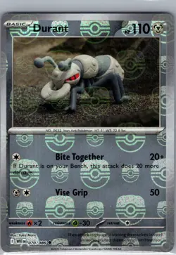 Durant (Master Ball Pattern) 070/086 Uncommon White Flare Pokemon Holo Near Mint - Image 1