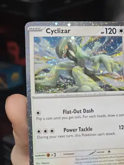 Pokemon TCG Cyclizar SVP 096 Cosmos Holo Promo W/Double Swirl + Holo Bleed NM/LP - Image 2