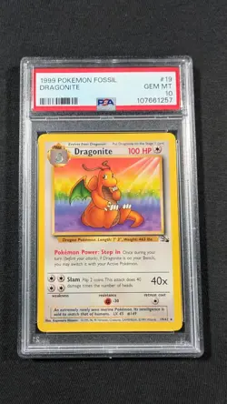 Pokemon Card Dragonite 19/62 PSA 10 GEM MINT Fossil - Image 1