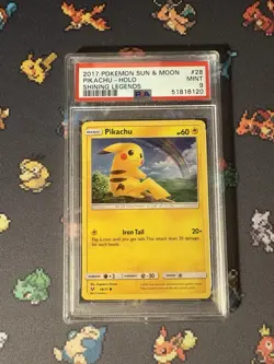 Pokemon Cards Pikachu 28/73 Water Web Holo Promo Shining Legends - PSA 9 MINT - Image 1